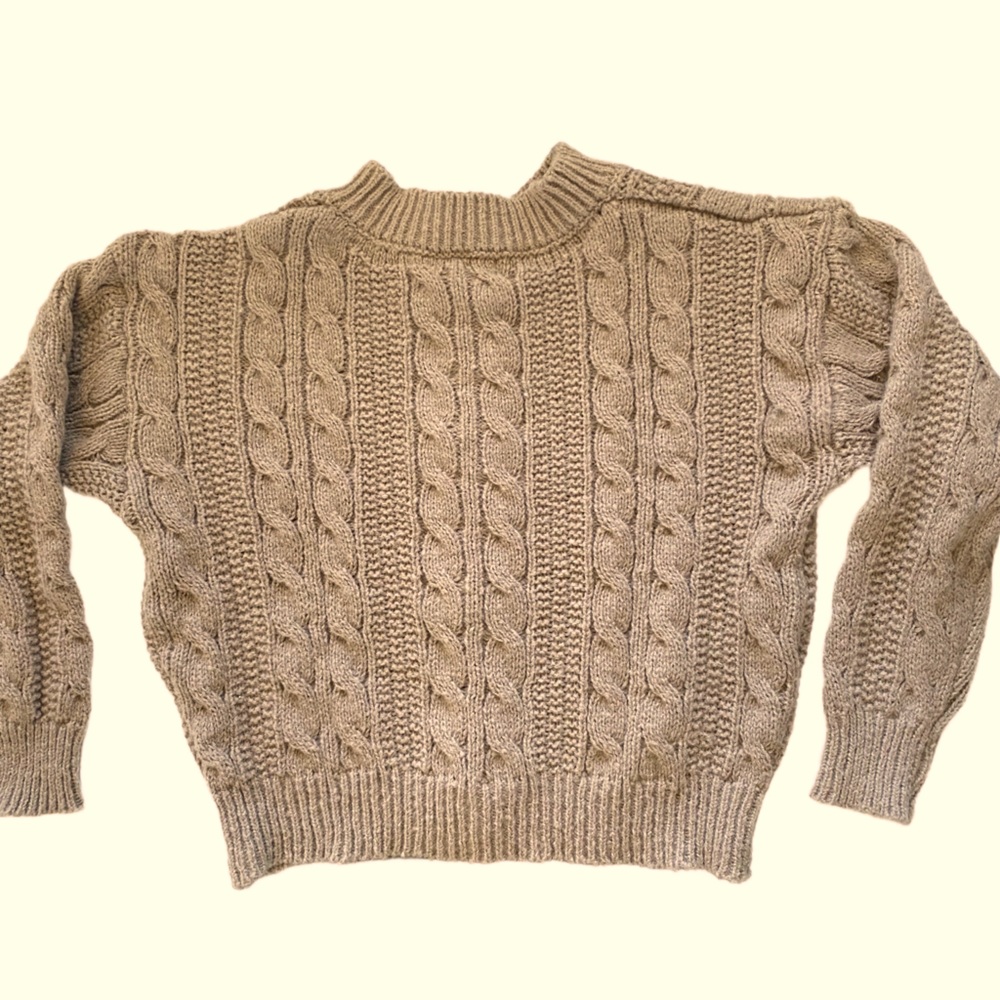 Avocado Brand Bulky Cable Knit Cardigan Size M - Picture 3 of 5